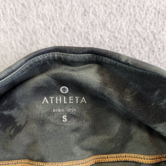 Athleta Leggings Womens Small Green Tie Dye Capri Mid Rise Yoga Practice - Picture 10 of 13